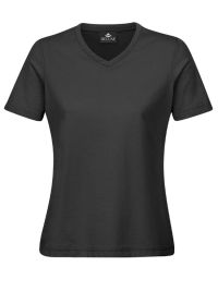 Damen T-Shirt V-ausschnitt anthrazit